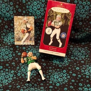 Hallmark Green and White Football Player Keepsake Ornament